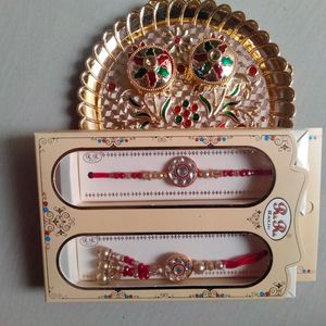 Rakhi for Brother and Bhabhi  with pooja thali