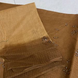 Coffee Brown Gotta Pati Work Saree