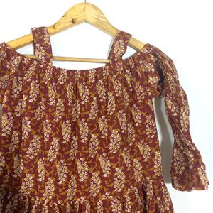 Anouk Maroon Printed Dress