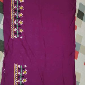 Beautiful Embroidered Purple Color Blouse Piece