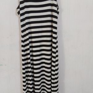 A Line Black And White Dress