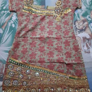 heavy  stone work kurta with dupatta