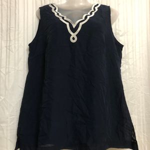 Sabela Mourella Blue Sleeveless Top