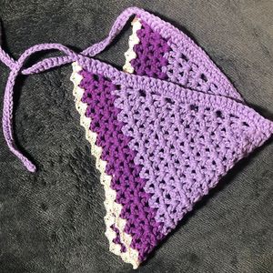 Crochet Purple Hair Bandana