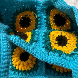 Pintresty Sunflower🌻Crochet Tote Bag