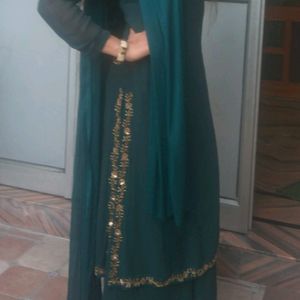 Green Embroidery Suit