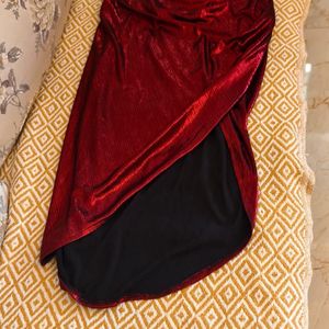 Metallic Red Bodycon Date Night Dress