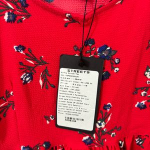 Street 9 Red Printed Top