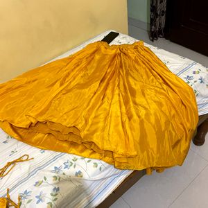 Saree Style Haldi Dress With Umbrella Jacket