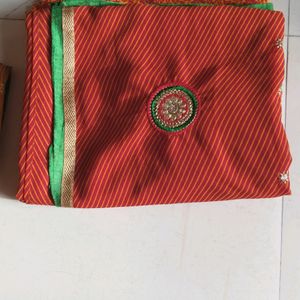 Stripe Line Saree With Blouse(Unused)