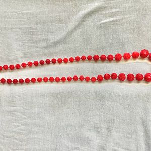 Red Rose Beaded Necklace