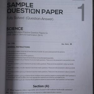 Class 10th Science 10 Sample Papers