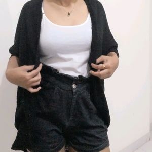 Combo Of Shrug,Inner & High Waist Shorts