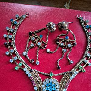 Metalic Jwellery Set( Neckless And Earrings)