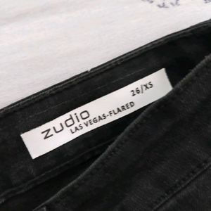 Zudio Flared Black Jeans