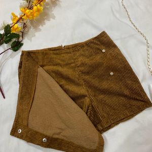 Classy Corduroy Brown Skort