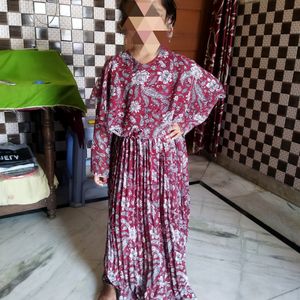 Maroon Midi and Kurta Combo