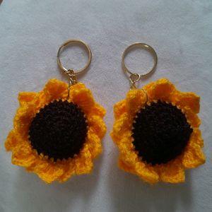 Combo Sunflower Crochet Keychain
