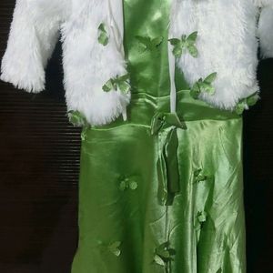 Satin Dress With Shrug