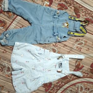 Two Dungarees For Little Girl