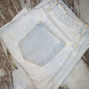 Washed Light Blue Denim Jeans