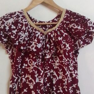 Beautiful Maroon Batic Print Top