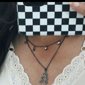 Couple Necklace Combo With Free Clutcher