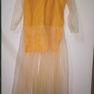 Net Frock Mustard