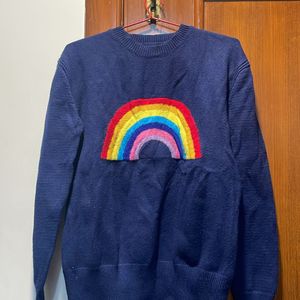 blue woollen sweatshirt