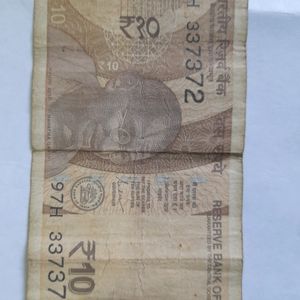 10 Rs Note repeat serial No .337372