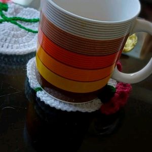 Crocheted Set Of 3 Tea Coasters