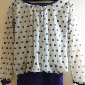 White And Violet Girl's Balloon Top