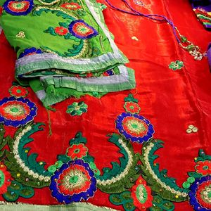 RED AND GREEN Embroidered SUIT On Eid