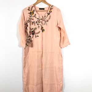 Peach Embroided Kurta(Women’s)