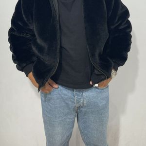 Zara Black Faux Fur Jacket - Size M