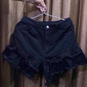 Black Denim Shorts