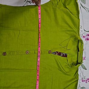 Leaf Green Cotton Kurta