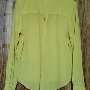 Yellow See Through Polyester Top