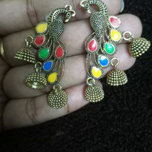 Peacock earrings