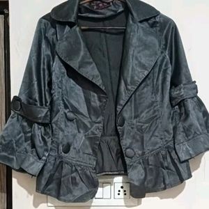 Grey Silk Jacket For Girls