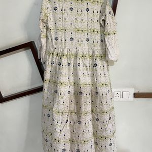 Cream A Line Kurti