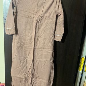 Straight Brown Kurta - S