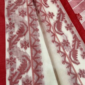 JAMDANI Saree : Red-n-White ❤️🤍