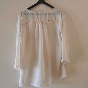 Embroidered Chiffon Top