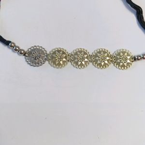 Oxidised Choker Necklace With Latkans