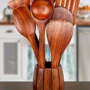 Wooden Kitchen Spoons Set