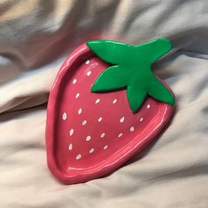 Strawberry Ceramic Jewelry Tray 1pc