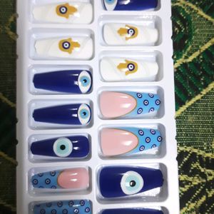 Reusable|Washable Korean EVIL EYE Nails-Set Of 24