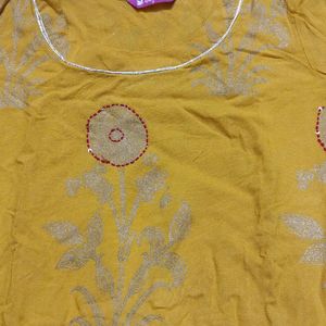 Yellow daily wear kurti for girls and women..