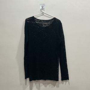 Net Round Neck Top